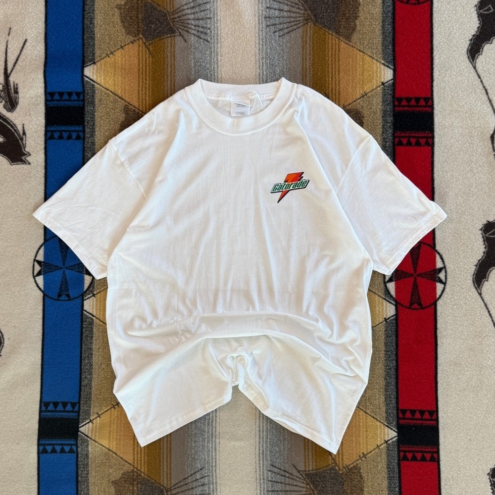 Vintage Hanes Heavyweight Gatorade Logo T-Shirt Mens Large White Graphic Tee
